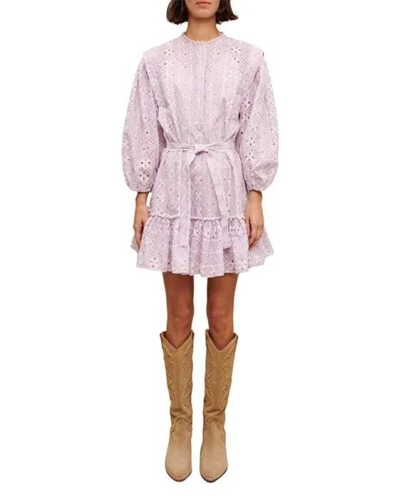 Rosiry Tie Waist Cotton Dress