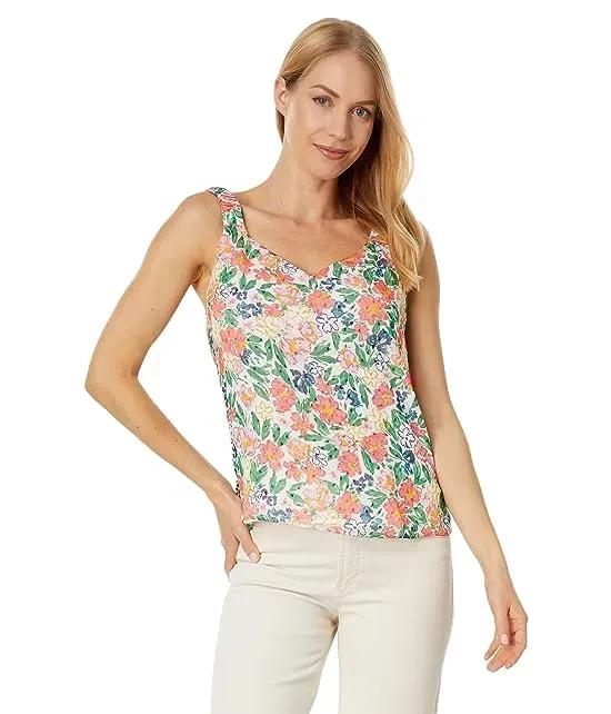 Rouched V-Neck Tank Blouse