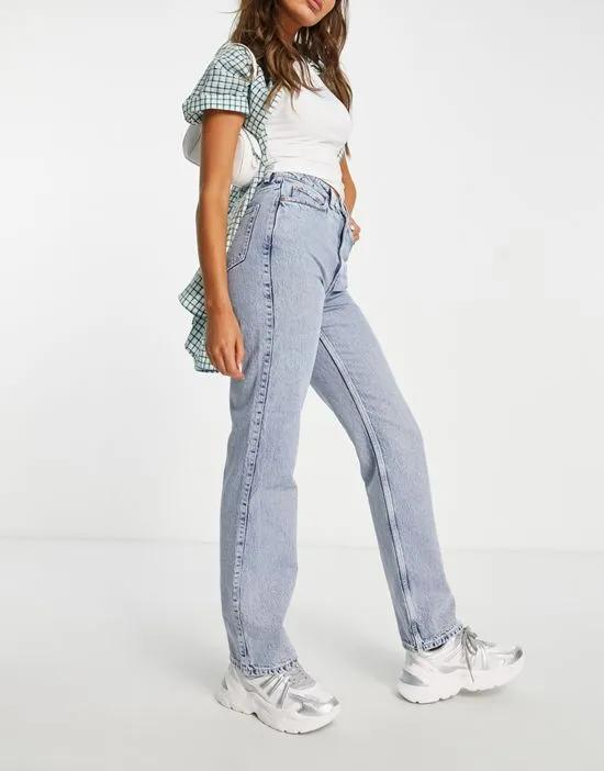 Rowe Extra high waist straight fit jeans in summer blue