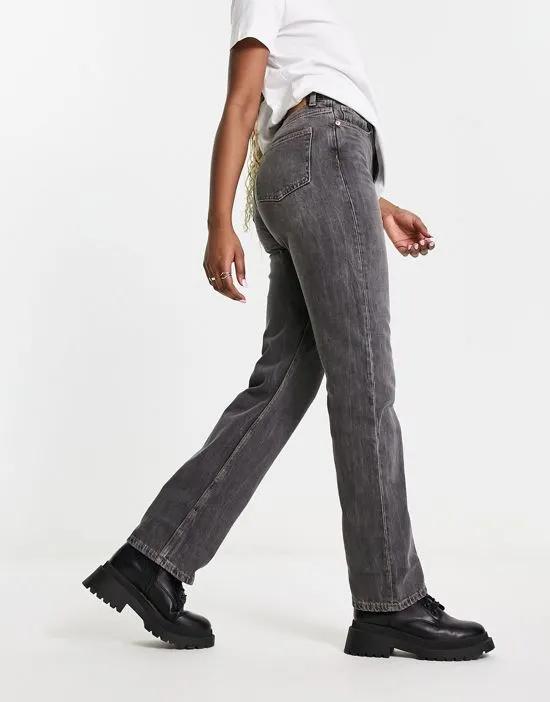 Rowe Extra high waist straight leg jeans in thunder black wash