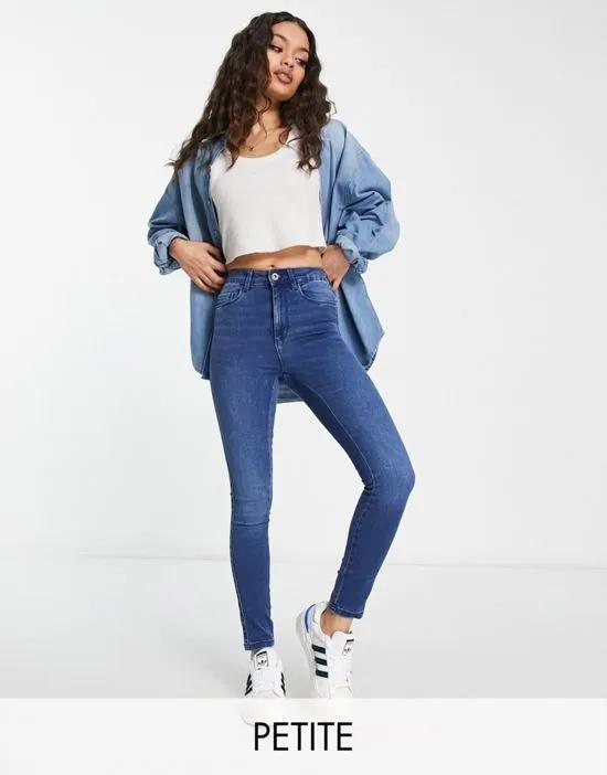 Royal high waisted skinny jeans in mid blue