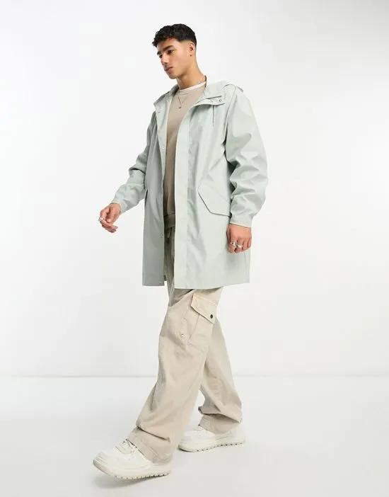 rubberized rain jacket in sage