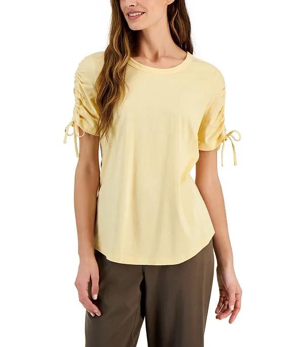 Ruched-Sleeve T-Shirt, Created for Macy's