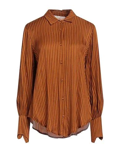 Rust Cotton twill Striped shirt