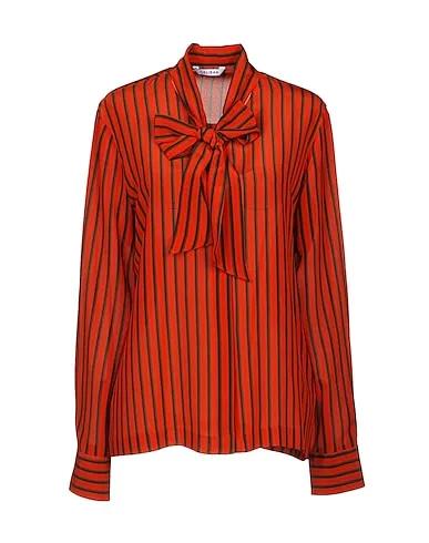 Rust Crêpe Shirts & blouses with bow