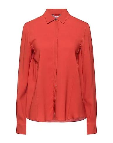 Rust Crêpe Solid color shirts & blouses