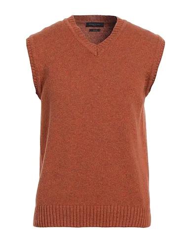Rust Knitted Sleeveless sweater
