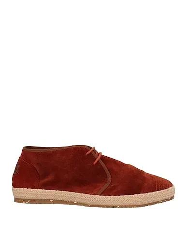 Rust Leather Espadrilles