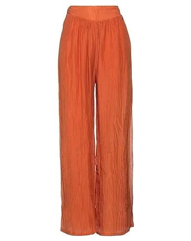 Rust Plain weave Casual pants