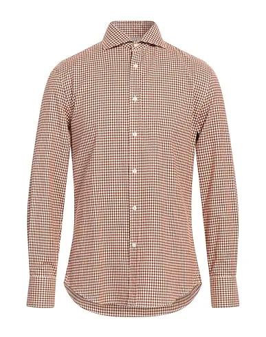 Rust Plain weave Checked shirt