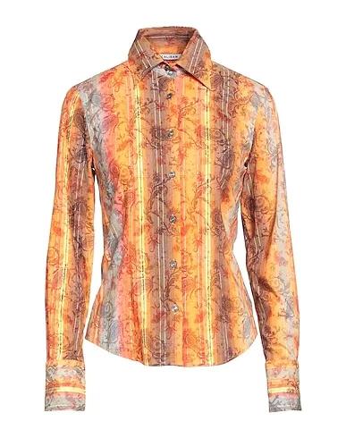 Rust Plain weave Patterned shirts & blouses