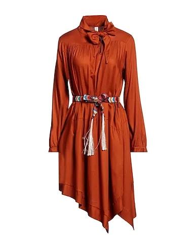 Rust Plain weave Short dress