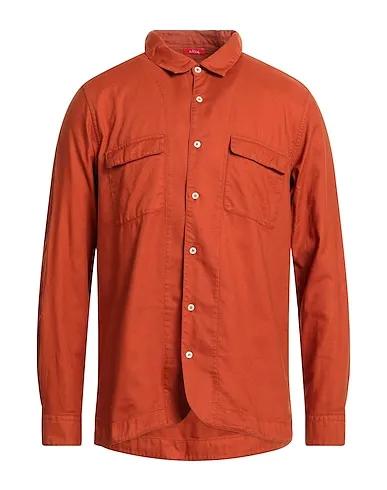 Rust Plain weave Solid color shirt