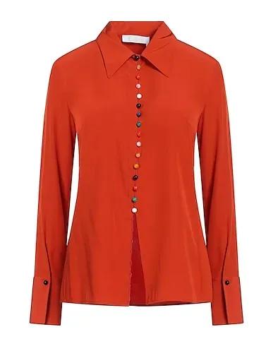 Rust Satin Solid color shirts & blouses