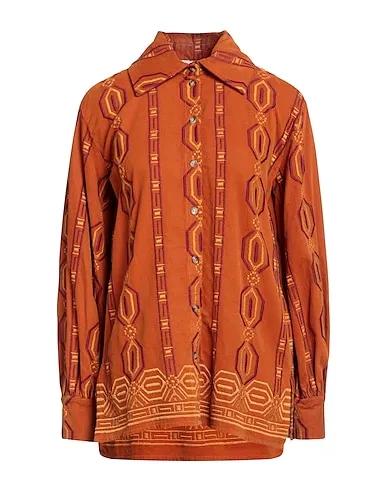 Rust Velvet Patterned shirts & blouses