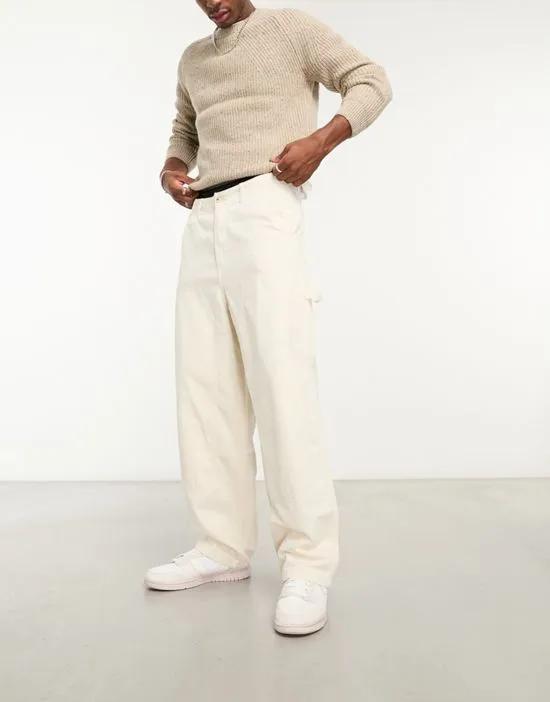 rustic carpenter pants in ecru