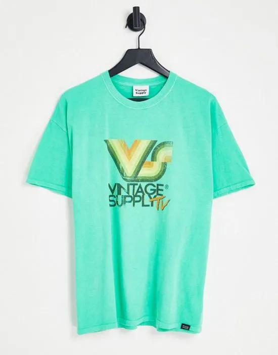 safari TV backprint t-shirt in green
