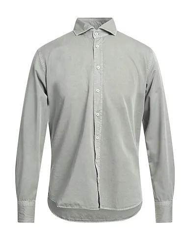 Sage green Cotton twill Solid color shirt