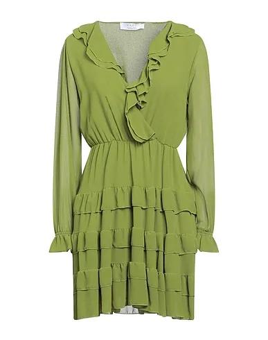 Sage green Crêpe Short dress