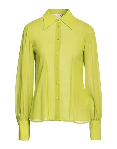 Sage green Crêpe Solid color shirts & blouses