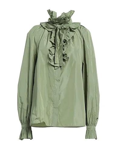 Sage green Jersey Solid color shirts & blouses