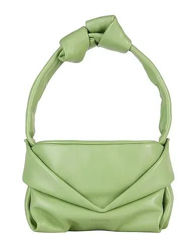 Sage green Leather Handbag KISS BAG
