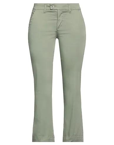 Sage green Plain weave Cropped pants & culottes