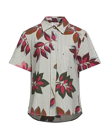 Sage green Plain weave Floral shirts & blouses