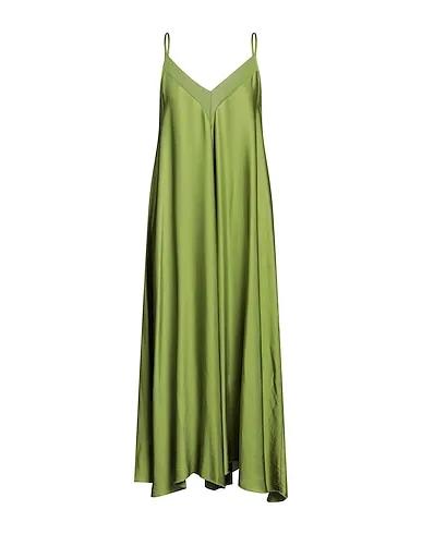 Sage green Satin Midi dress