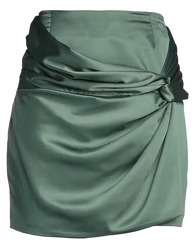 Sage green Satin Mini skirt
