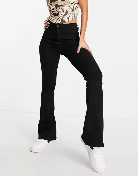 Sallie high rise flared jeans in black
