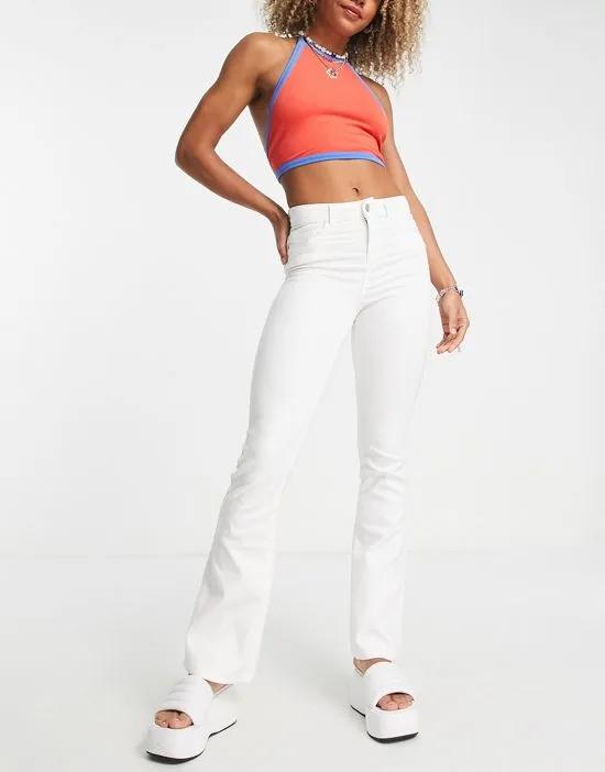 Sallie high waisted flared jeans in white