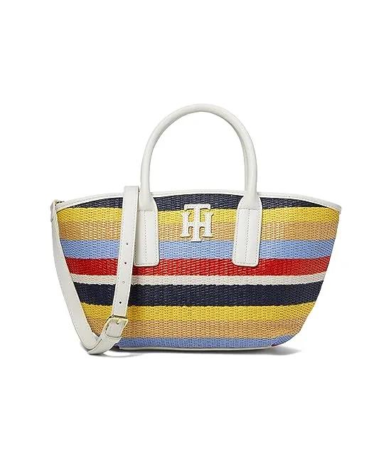 Sally Printed Straw Small Tote