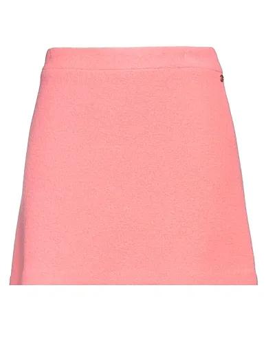 Salmon pink Boiled wool Mini skirt