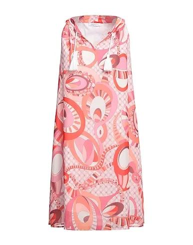 Salmon pink Chiffon Midi dress