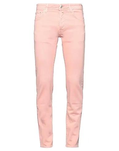 Salmon pink Cotton twill Casual pants