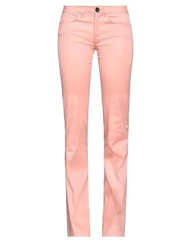 Salmon pink Cotton twill Casual pants
