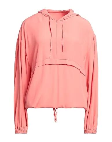 Salmon pink Crêpe Solid color shirts & blouses