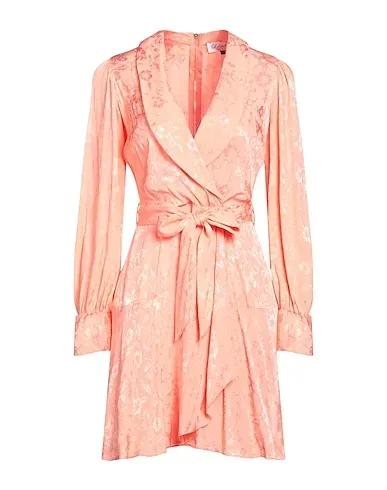 Salmon pink Jacquard Short dress