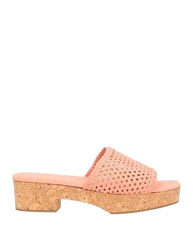 Salmon pink Leather Mules and clogs