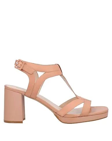 Salmon pink Leather Sandals