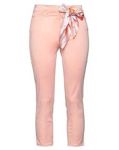 Salmon pink Plain weave Cropped pants & culottes