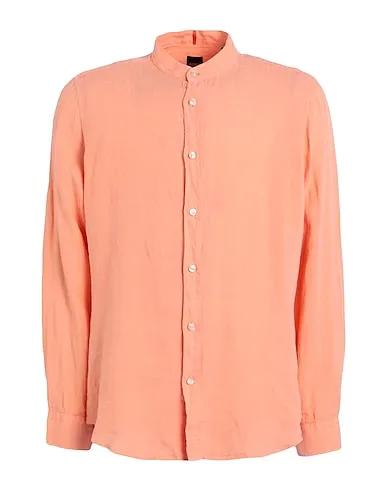 Salmon pink Plain weave Linen shirt