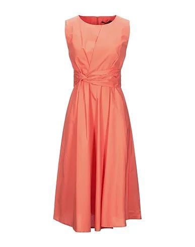 Salmon pink Plain weave Midi dress