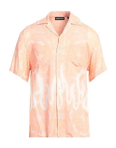 Salmon pink Plain weave Patterned shirt