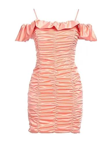 Salmon pink Satin Short dress