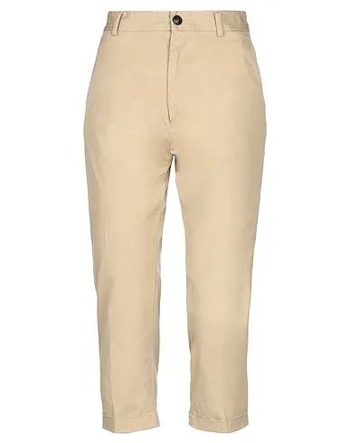 Sand Cotton twill Cropped pants & culottes