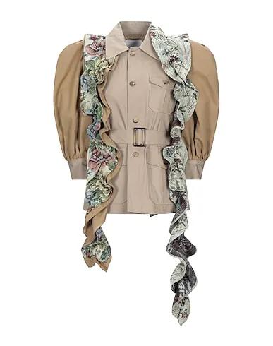 Sand Cotton twill Full-length jacket