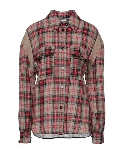 Sand Knitted Checked shirt