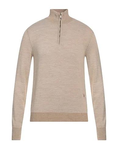 Sand Knitted Sweater with zip